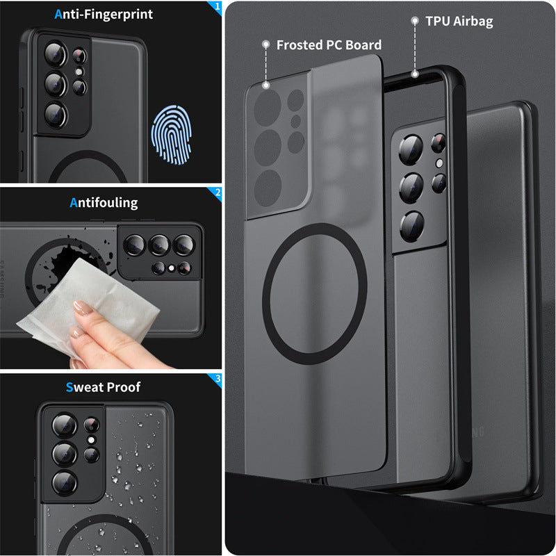 For Samsung Galaxy S24 Plus Ultra Shockproof Matte MagSafe Magnetic Case Cover