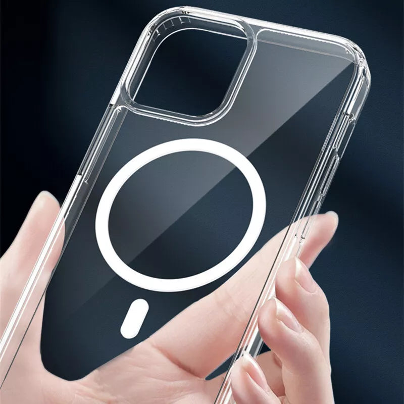 Shockproof Magnetic Magsafe clear Acrylic case for iPhone 16, PRO, Pro Max, Plus