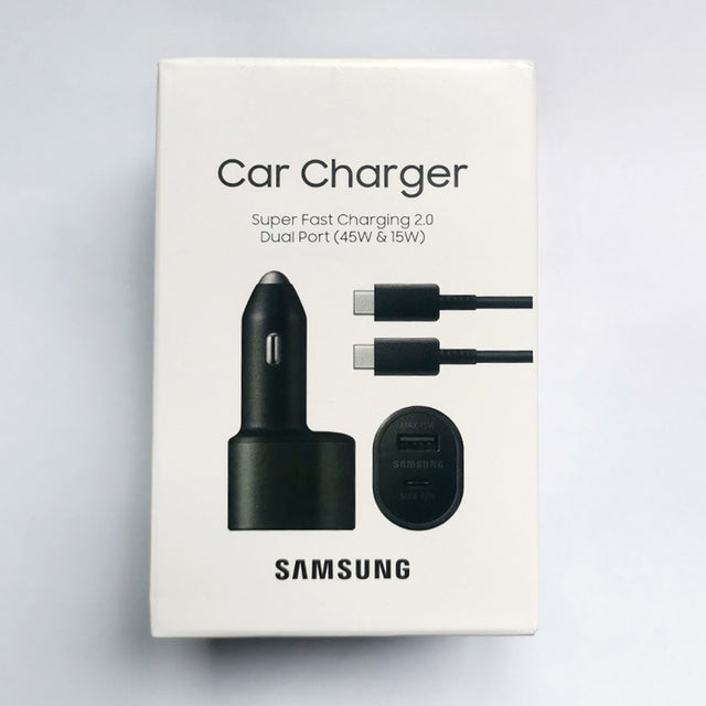 Samsung Super Fast Dual Port( 45W & 15W) car charger For galaxy S22 S23 S24 S25