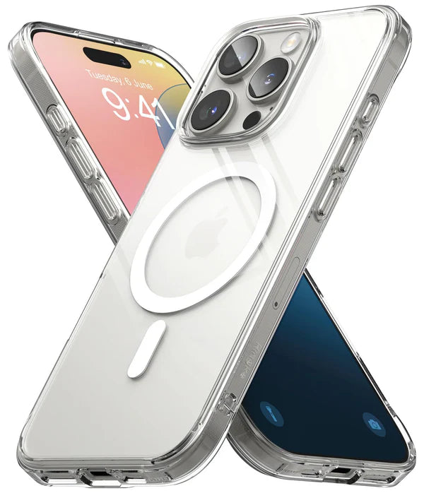 Shockproof Magnetic Magsafe clear Acrylic case for iPhone 16, PRO, Pro Max, Plus