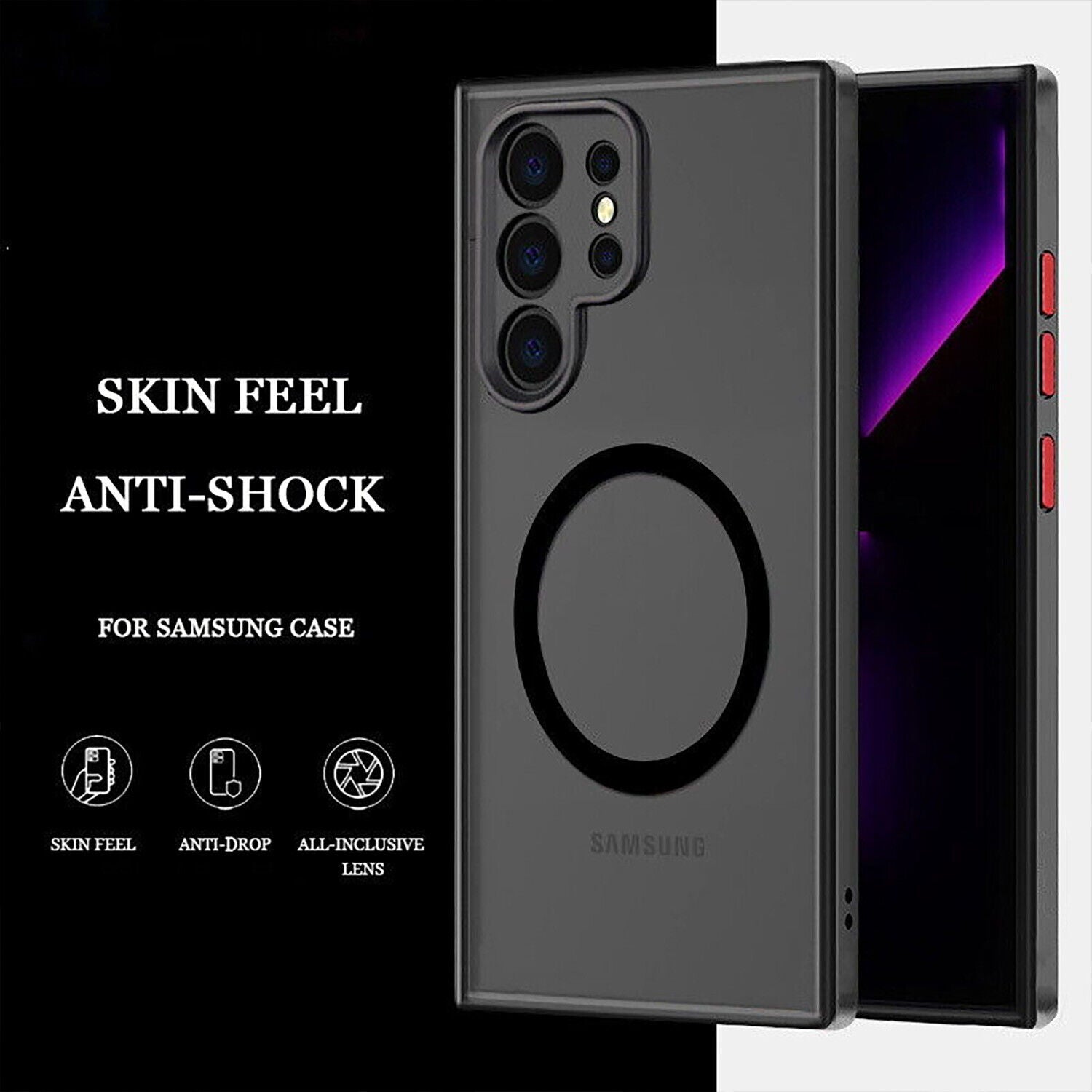 For Samsung Galaxy S24 Plus Ultra Shockproof Matte MagSafe Magnetic Case Cover