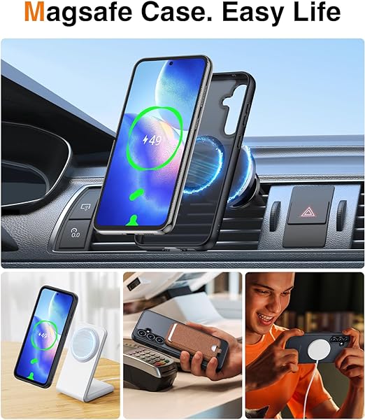 For Samsung Galaxy S23FE Shockproof Matte MagSafe Magnetic Back Case Cover